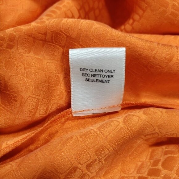 Rebecca Taylor 100% Silk Ruffled Blouson Summer Dress Vibrant Orange Women's 8 - Picture 8 of 15